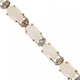 10KT Yellow Gold Opal Diamond Bracelet New 7in