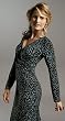 FAUX WRAP STRETCH MATTE JERSEY DRESS