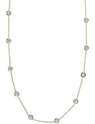 18K Yellow Gold Diamond By The Inch Necklace 20 Inch