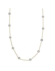 18K Yellow Gold Diamond By The Inch Necklace 18 Inch