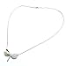 LackingOne Rhinestone Inlay Gem tone Dragonfly Pendant Necklace With Chain Color Silver Blue