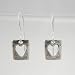Cute Cut-Out Heart Rectangular Dangle Earrings in Sterling Silver, #9229