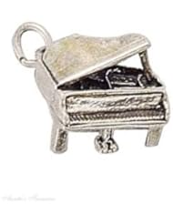 Sterling Silver 3D Musical Instrument Grand Piano Charm