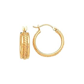 14K Yellow Gold Hoop Earrings