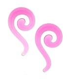 Pink Acrylic Swirl Plugs - 4g - Sold as a Pair