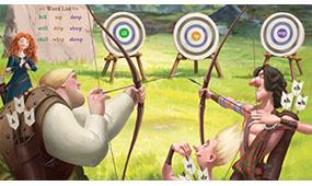Shoot words with similar spelling patterns—such as deep, sleep and sheep—to practice word-building 