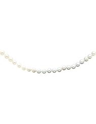 14K Gold 5mm White Cultured Round Pearl Strand 16"