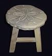 Sand Dollar Hand Carved Wooden Foot Stool