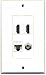 RiteAV - 2 x HDMI and 1 x Ethernet Cat5e and 1 x Coax Cable TV F Type Port Wall Plate - White