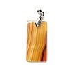 Brazilian Agate Gemstone Rectangle Pendant with Corded Necklace