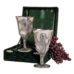 Gothic glass Medieval Mystical Dragon Goblet