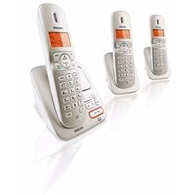 Philips CD3653Q DECT 6.0 3-Handset Cordless Phone Answering Machine