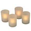 Flameless Tea Light Votives Set of 4 - White