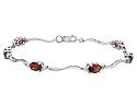Created Ruby Bracelet with Diamond 3.78 Carat (ctw) in 10K White Gold