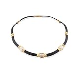 Charriol Yellow-gold Celtic Noir Three Row Diamond Necklace
