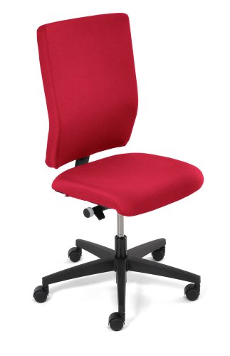 Bürostuhl Drehstuhl RBB-Trend-1, Polster rot, Fußkreuz schwarz
