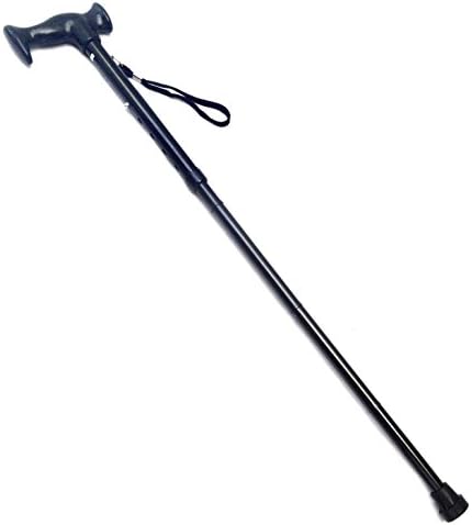 Adjustable Folding Walking Cane Strong Study Aluminum Ergonomic Handle Black