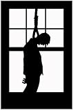 Scary Silhouette Hanging Man Window Decoration