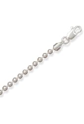 Sterling Silver 20 Inch 3mm Bead Chain Necklace - Lobster Clasp - JewelryWeb