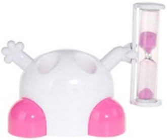 Cute Cartoon Pattern Toothbrush Holder with Rotatable Hourglass (White)