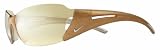 Nike Lunge Sunglasses, EV0266-703, Frosted Gold Frame / Amber Lenses / Silver Flash