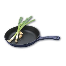 World Cuisine green 11 inch diameter frying pan with cast-iron handle