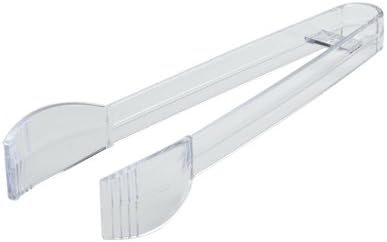 7" Clear Plastic Serving Tongs - 48 per case