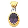 14K Two-Tone Gold Amethyst and Diamond Pendant