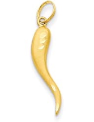 14k Solid D/C Italian Horn Charm