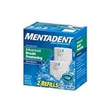Mentadent Fluoride Toothpaste Advanced Cleaning with Breath Freshening, 2 Refills Each 5.25 Oz - 10.5 Oz Total