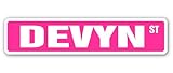 DEVYN Street Sign name kids childrens room door bedroom girls boys gift
