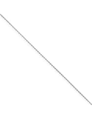 14k White Gold 18in 1mm Solid Polished Cable Necklace Chain. Metal Wt- 1.84g