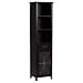 Elite Home Fashions Barrington Collection Bathroom Linen Tower with 1 Door and Open Shelves, Dark Espresso