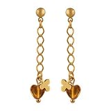 1001 Bijoux - Boucles d_oreille plaqu� or pendant chainette cur zirconia oran