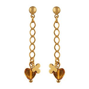 1001 Bijoux - Boucles d_oreille plaqu� or pendant chainette cur zirconia oran