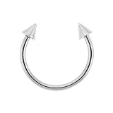 HORSESHOE WITH SPIKE Gauge: 16, Ball Size: 3mm, Length: 8mm Sold as a Pair