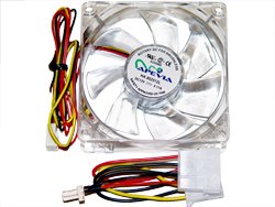 APEVIA 80mm 4pin+3pin UV Clear Case Fan