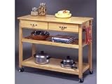 Home Styles 5216-95 Wood Top Kitchen Cart, Natural