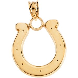 14k Yellow Gold Indianapolis Colts Pendant 16mm - JewelryWeb
