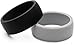 Tera Armor - 3 Ring Pack Men's Silicone Wedding Ring Wedding Band - Black, Light Gray and White