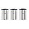 Brabantia Tea, Coffee and Sugar 3 Piece Canister Set, 1.4 Litre, Brilliant Steel with Black Lid