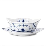 IMAGE OF Blue Fluted Plain 15.75 Oz Sauce Boat