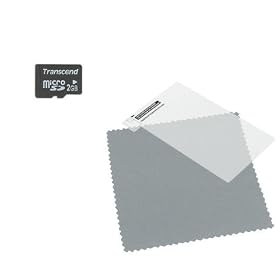 Transcend microSDHC 2GB,micro SD,SDHC Card,microSD 2G 2 G And a UNIVERSAL Screen Shiled Guard for your Cell Phone by Accessory Wizard