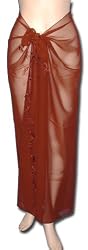 Full Size Pareo: Sheer Chocolate Brown