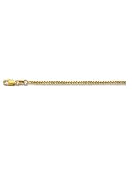 14k Solid Yellow Gold Gourmette Chain Necklace 2mm 22"