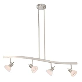Spot Light - 4 Light Track Spot Lighting Fixture - Satin Nickel - White Frosted Opal Glass... by Vaxcel Lighting