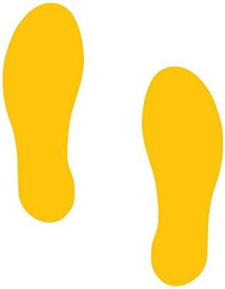 Superior Mark AMZ-CFT1-Y Carpet Footprints, 3.5" Width x 10" Length, Yellow, One Pair (Pack of 2)