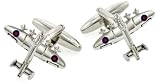 Lancaster Bomber plane or airplane cufflinks with presentation box