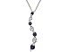 Blue Sapphire and Diamond Gemstone Journey Necklace in White Gold with Chain
