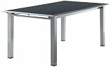 Sieger 666/A Ausziehtisch mit Polytec-Tischplatte, 180 / 230 x 95 cm, Gestell Aluminium graphit, Tischplatte naturgrau